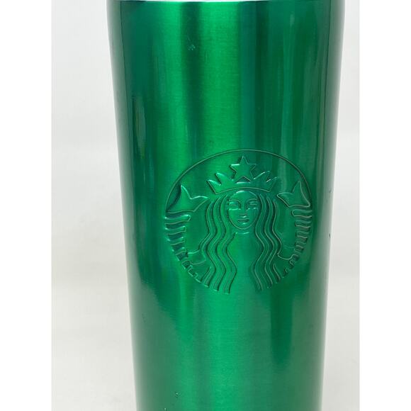 Starbucks Holiday 2020 Green Emerald 24oz Cold Cup Tumbler Marble Wave ~ READ - Picture 2 of 12
